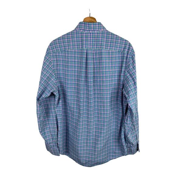 Ralph Lauren Blue Pink Pony Mens size L Button Down Long Sleeve Striped Shirt - Picture 2 of 8